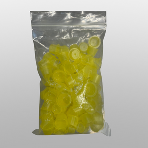 Plastic Ink cups colour YELLOW X100 PER BAG